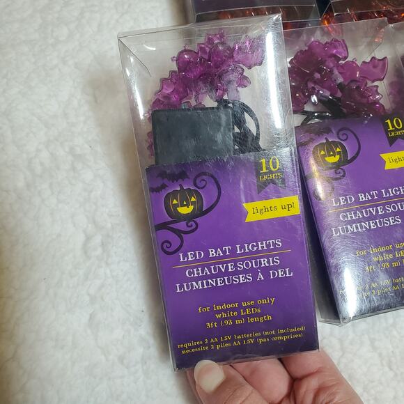Halloween String Light Bundle Pumpkins Bats Skulls LED NEW Lighting Decor - Picture 8 of 12
